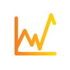 Orange line graph icon